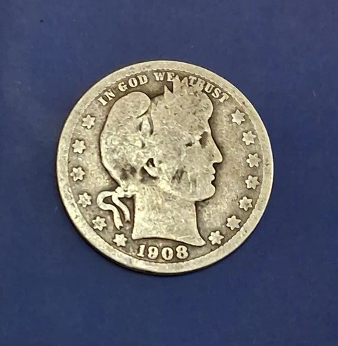 1908-P Barber Quarter — photo from the most recent tracked eBay sale