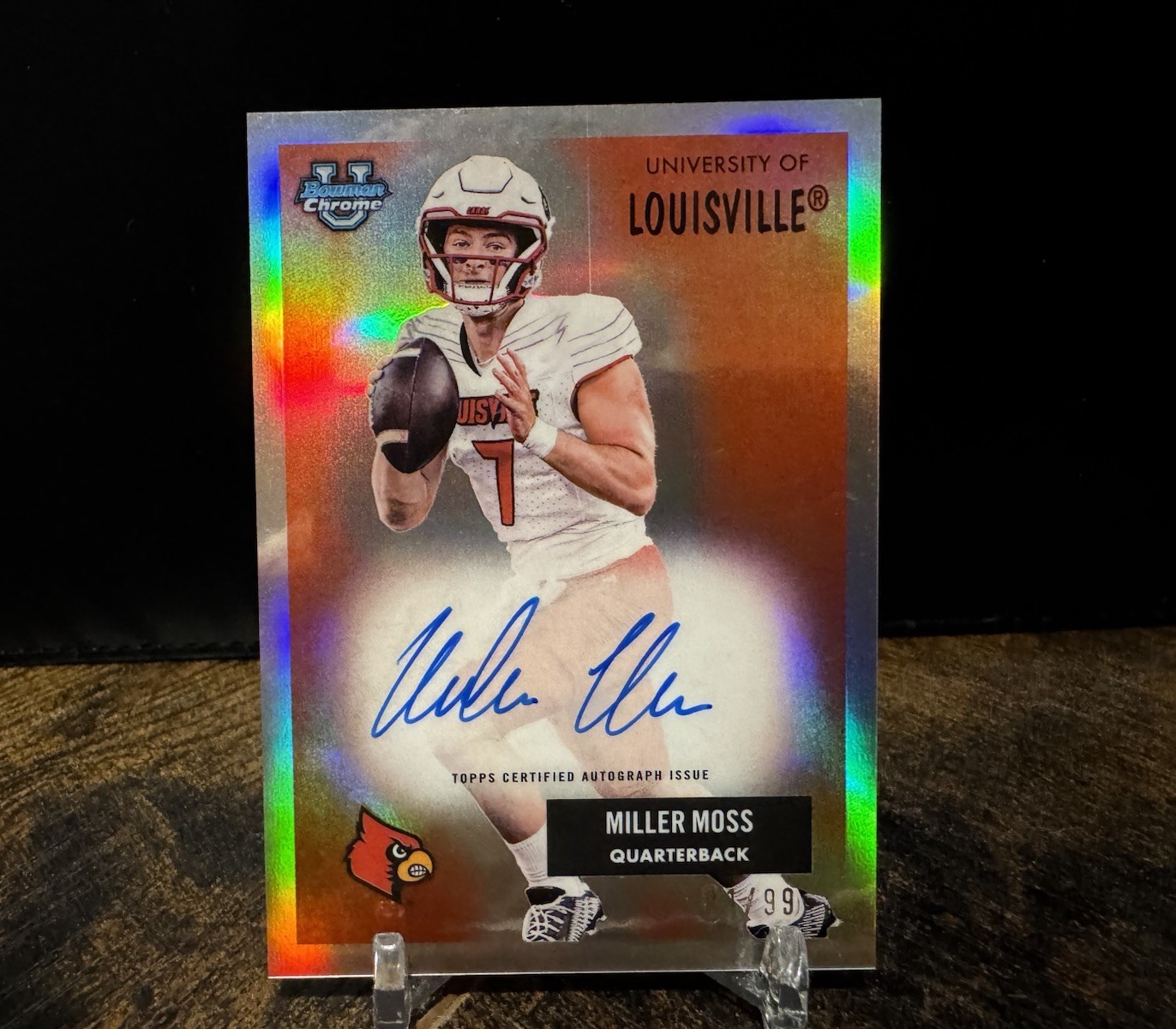 Miller Moss 2025 Bowman Chrome University 1955 Variation Auto /99 #55AV-MM