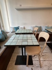 Cafe / restaurant tables - 9 tile / metal sturdy handmade tables (Seat 22)