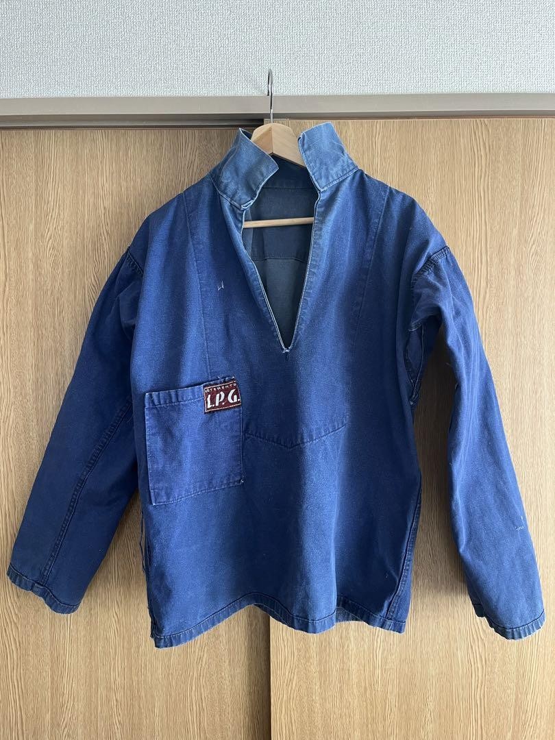 USED 50S FISHERMAN SMOCK SHIRT JACKET ACCEPTABLE M-B97E | eBay