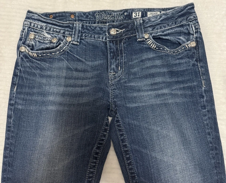JEANS Miss Me Talla 31 Corte Bota Pre-amado ¡Envío Gratis! Foto 2 de 4