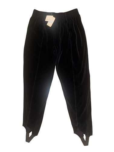 Geoffrey Beene, NWT Geoffrey Beene Vintage Black Velour Velvet Stirrup Pants Size Small S NEW