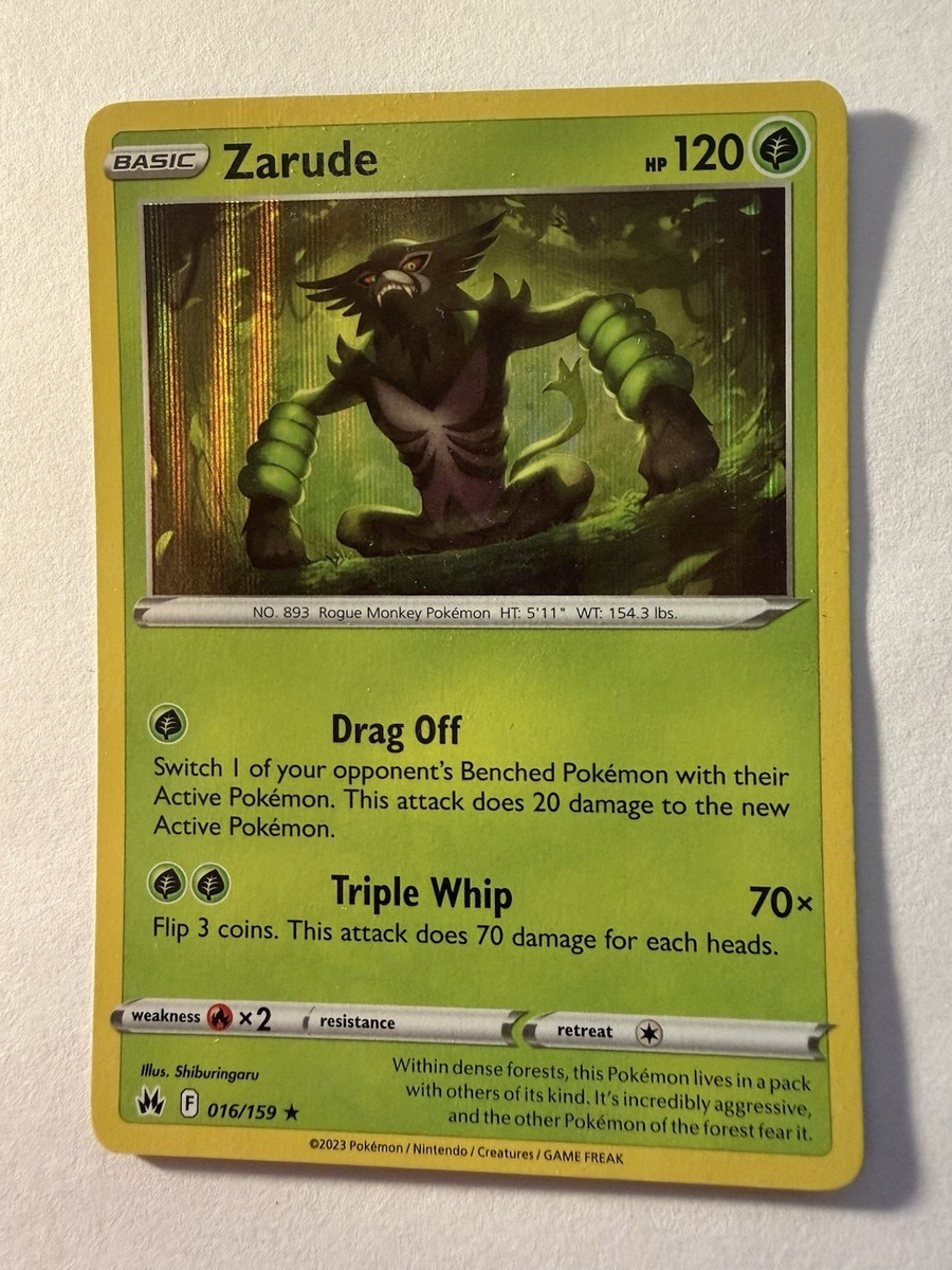 Zarude 016/159 Holo Rare Crown Zenith Pokemon LP | eBay