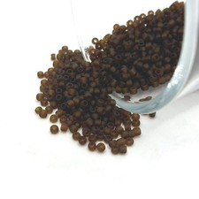 Dark Brown Frosted 12/0 Glass Seed Beads - US Seller