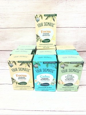 Lot 10 Pack Four Sigmatic Organic Tea Packets Chamomile&Mint, Lemon,Ginger&Lemon