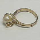 14k Yellow Gold Solitaire 6.62mm Champagne  Cultured Pearl Ring Size 5.25 — photo 10