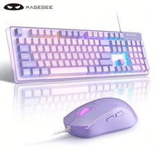 Gaming Keyboard and Mouse Combo RGB LED Backlit 104 Key for PC Laptop Windows