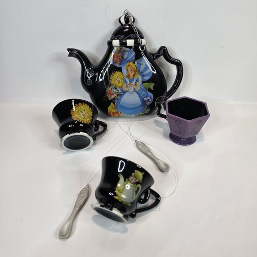 Vintage Disney Alice in Wonderland Teapot Teacup Wind Chime Discontinued