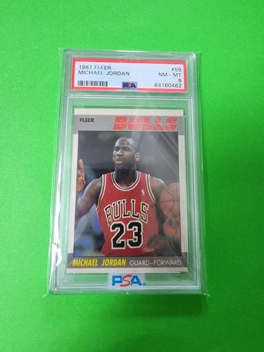1987 Fleer #59 Michael Jordan PSA 8 NM-MT Chicago Bulls Basketball Card NBA HOF