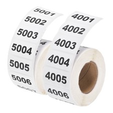 0.8x1.6" Inventory Sticker, 2 Roll 4001-5000  5001-6000 Number Label 2000 Tags