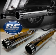 RCX 17-26 Harley Touring RC Components 4.5" Slip on Mufflers Excalibur Eclipse T