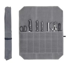 Canvas Knife Roll Bag Portable Chef Knife Storage Carrier Waterproof 7 Slots