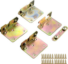 4PCS Premium Heavy Duty Non-Mortise Bed Rail Fittings Wood Bed Rail Bracket, Hea