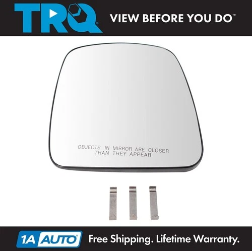 TRQ Exterior Side View Mirror Glass Manual Passenger Side RH for GM Van