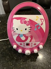 HELLO KITTY 66209-WM Disco Party CD Player KARAOKE MACHINE - TESTED