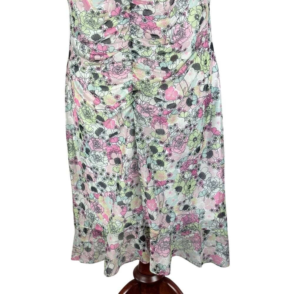 BCBGeneration Floral Ruched Mini Dress Garden Multi Short Sleeve, NWT Size 16 image 10