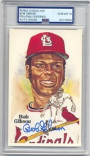 BOB GIBSON  GEM MINT 10 PSA/DNA SIGNED PEREZ STEELE POST CARD - SUPERB!!