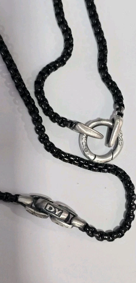 Collar de cadena para hombre David YURMAN caja amuleto liso 28" L Foto 3 de 4