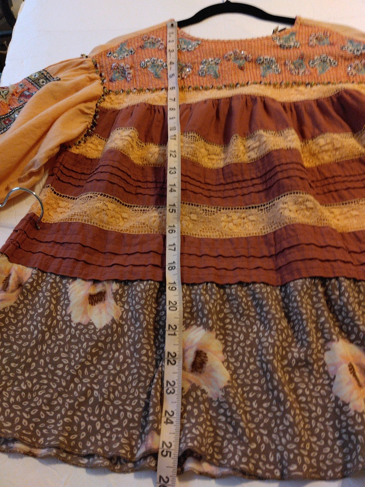 John Mark Patchwork Tunic Top Size S Embroidered … - image 5