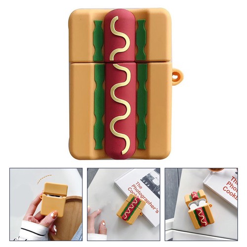 Hot Dog Burger Fall Steuersatzabdeckung Für Generation 1/2 Etui Ohrstöpsel - 第 3/12 張圖片
