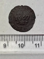 1667 Seventeenth Century Farthing - Poole, Dorset 108/9 - Old Collection (E252)