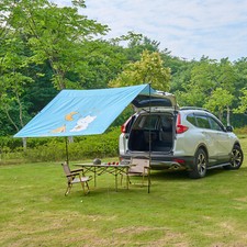 UK Car Large Shelter Awning Tailgate Tent Outdoor Tent Foldable Sunshade Blue
