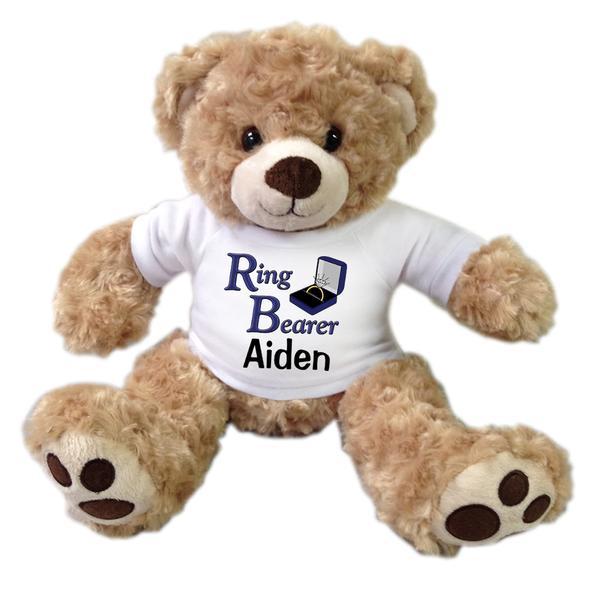 Personalized 13 Inch Ring Bearer Teddy Bear by Honey Vera  -image