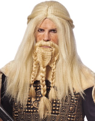 Hommes Long Blond Guerrier Viking Hommes Écossais Perruque Barbe  Déguisement | eBay