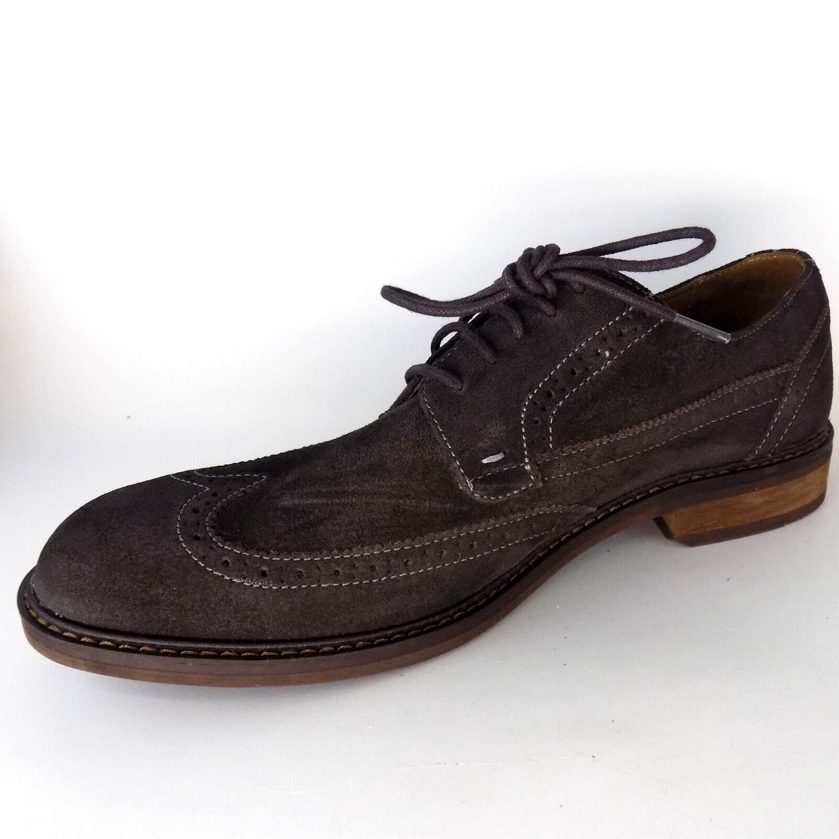 Vionic 555 Bruno Shoes‎ Gray Suede Mens Size 8 Wingtip Oxfords Dress Stitched Vionic Bowery Bruno Suede Leather Oxford Shoe | Mercari main image 3