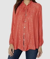 Show Me Your Mumu Women's Red Alicia Tunic Silky Cheetah Top Size Small S