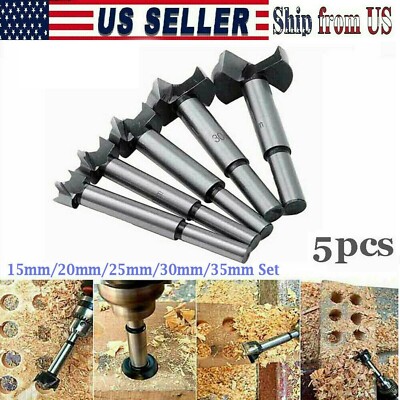 Forstner Bit Set 15-35mm Boring Hole Woodworking Drill Bit Saw Cutter Wood Tools