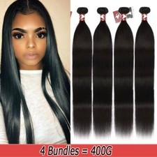 Silky Straight 4 Bundles 9A Unprocessed Real Virgin Human Hair Extensions Weave