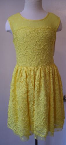 Girls Blush By Us Angels Yellow Lace Party Dress Sz 10