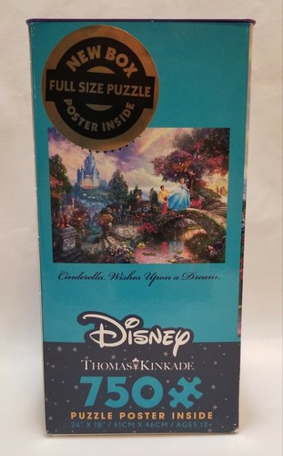 Rompecabezas Cenicienta Deseos 750 piezas Thomas Kinkade 18"" × 24"" Ceaco Nuevo Sellado - Imagen 2 de 4