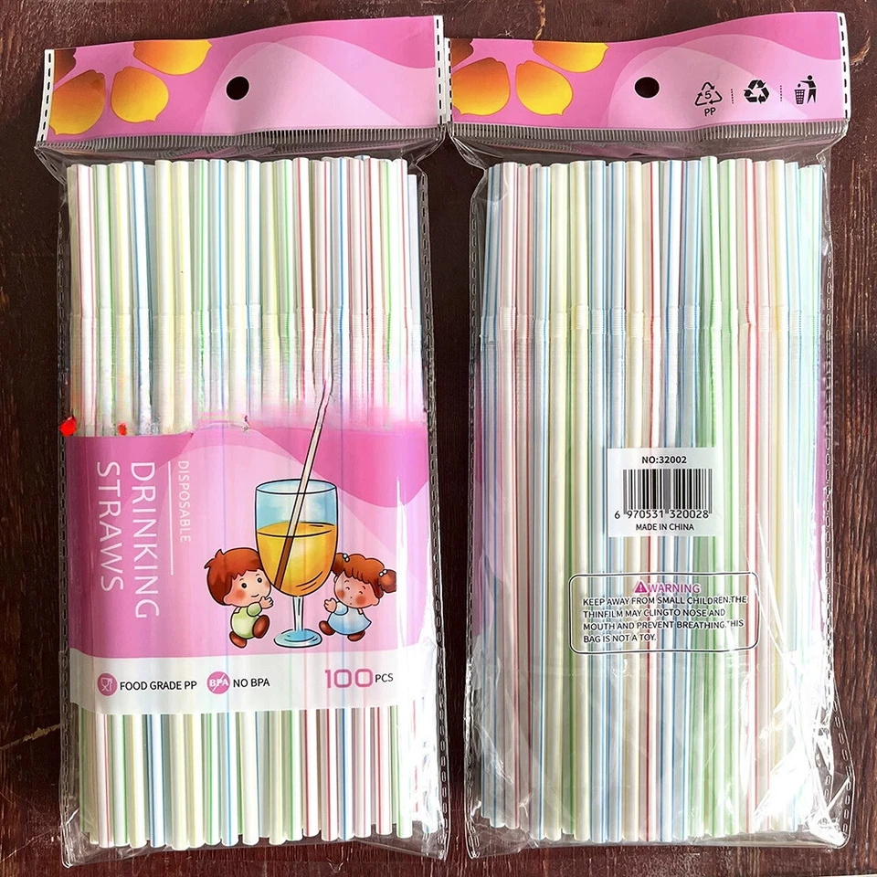 Pajitas desechables de grado alimenticio transparentes blancas color transparente 200 un. Foto 3 de 4