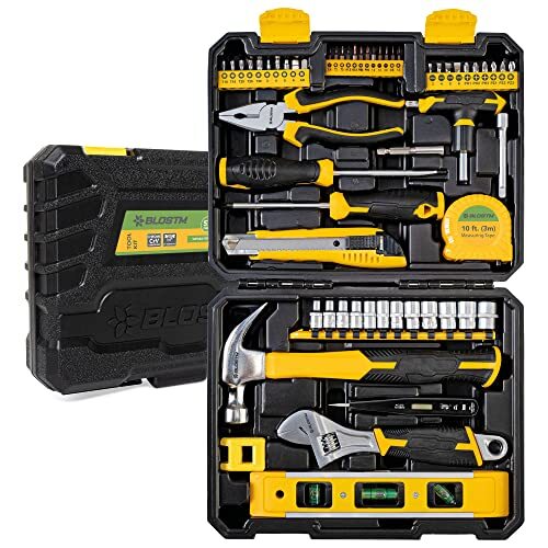 BLOSTM Kit di attrezzi da 57 pezzi – Set essenziale di utensili manuali (q8L)