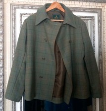 House Of Bruar Ladies Green Check Wool Collared Lined Countryside Jacket Uk 18