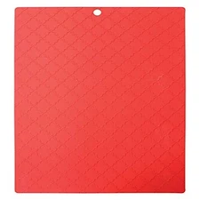 TableCraft Silicone 15" x 11" Rectangular Trivet / Mat - Red