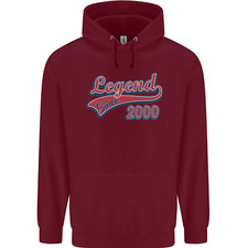 Legend Since 26th Birthday 2000 Mens 80% Cotton Hoodie