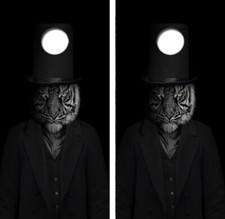 Tiger In A Suit Cornhole Board Wrap LAMINATED Decals Vinyl Sticker 4751