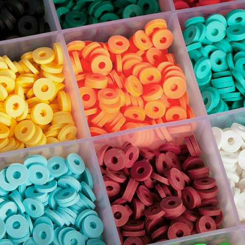 10072X Clay Beads Bracelet Making Kit Clay Flat Polymer Beads Jewellery Gift UK - Picture 10 of 13