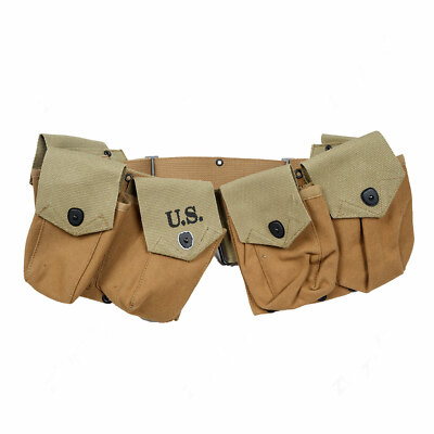 WWII U.S. Army Military M1937 BAR Magazine Belt Pouch Canvas