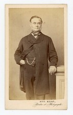 PHOTO CDV c. 1860, a man with a beard necklace hand in pocket Aviat Troyes