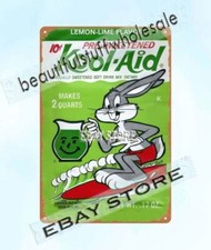 Bugs bunny Kool Aid Nostalgic Beverage Advertising metal tin sign man cave decor