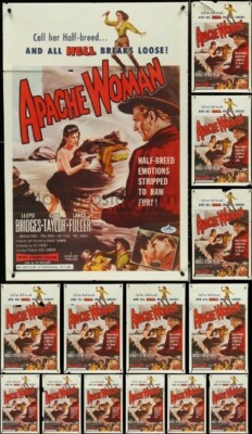 APACHE WOMAN Lot of 18 One Sheet Movie Posters 1955 Roger Corman