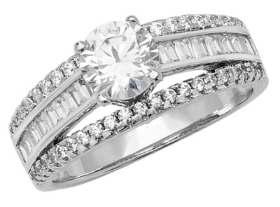Atemberaubender 925 Sterling Silber Solitär Verlobung Ring mit Zirkonia - 0.1cm
