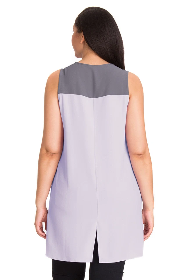 Túnica MYNT 1792 para mujer talla grande bloques de colores en orquídea/gris 1X  Foto 3 de 4