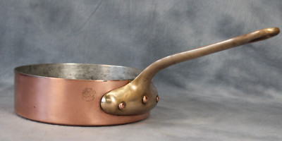 Antike 1920er Leon Jaeggi Helvetia 8'' Kupfer Bratpfanne Bronze Griff