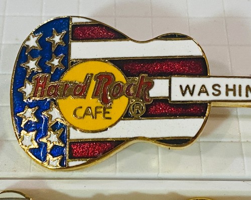Vintage Hard Rock Cafe WASHINGTON DC USA Pin Set guitar lapel capital white (#2) - Picture 9 of 15