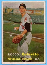 1957 Topps #212 Rocky Colavito VG-VGEX+ WRINKLE ROOKIE Cleveland Indians A5199